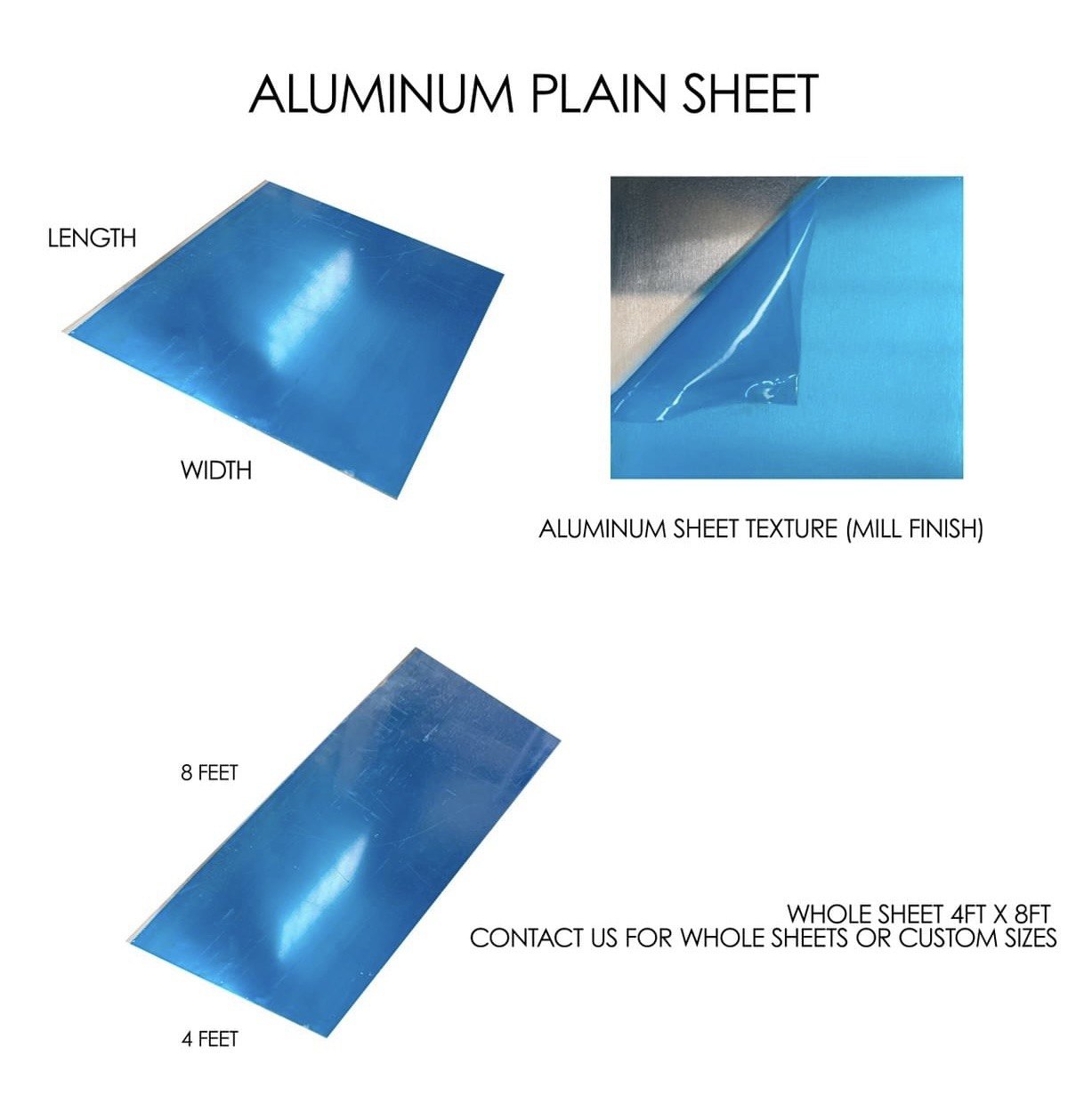 High-purity plain aluminum sheets